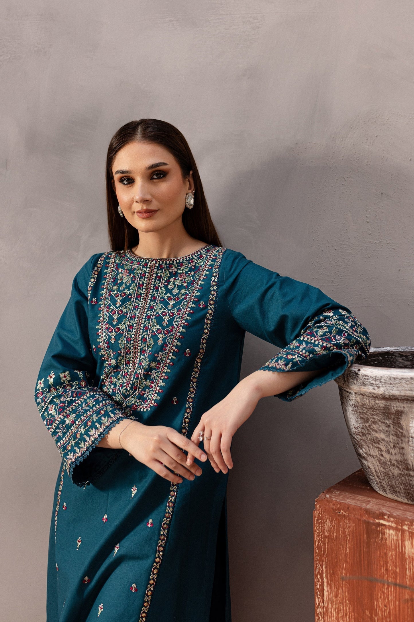 Batik - 2Pc Lawn Sequin Embroidered Shirt And Embroidered Trouser