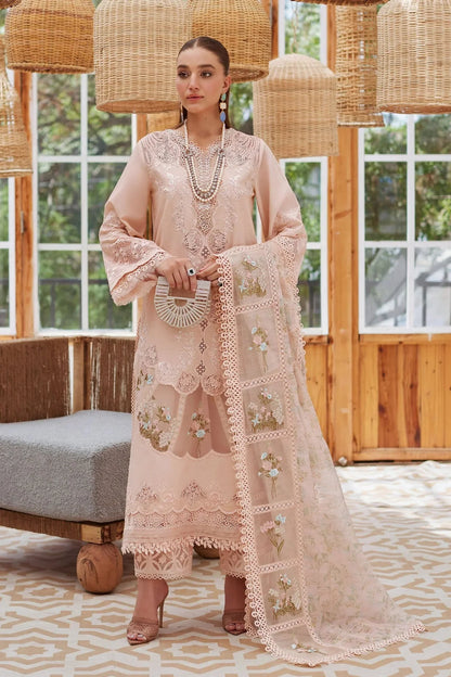 Crimson - 3Pc Lawn Embroidered Shirt With Chiffon Printed Dupatta And Trouser