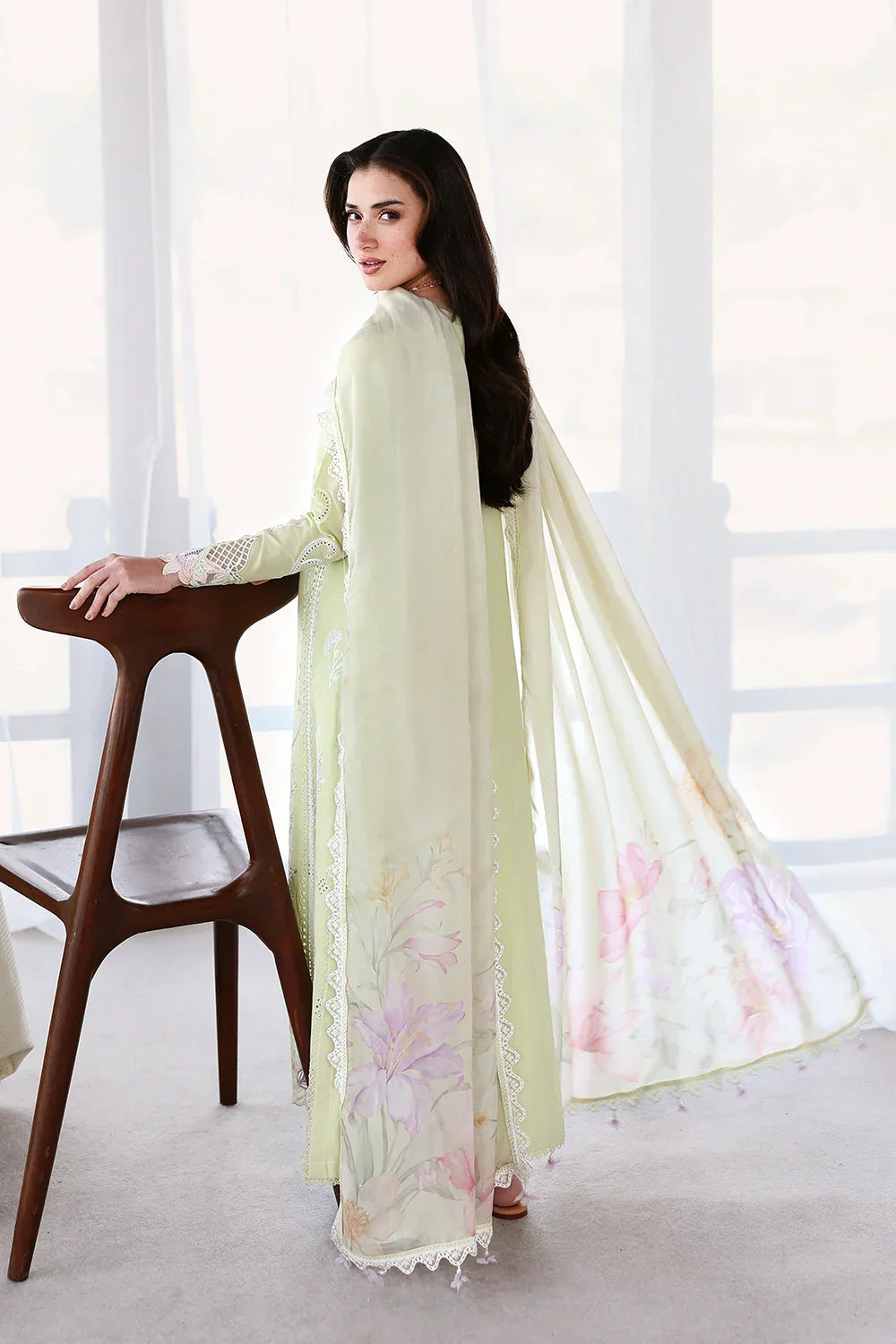 Azure - 3Pc Lawn Embroidered Shirt With Silk Printed Dupatta And Trouser