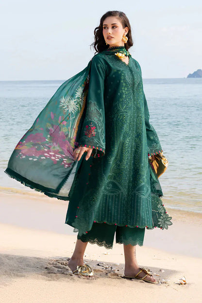 Fiona - 3Pc Lawn Chikankaari Embroidered Shirt With Chiffon Printed Dupatta And Trouser