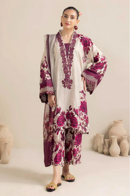 Adan Libas - 3Pc Lawn Printed Shirt With Silk Printed Dupatta And Trouser