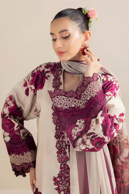Adan Libas - 3Pc Lawn Printed Shirt With Silk Printed Dupatta And Trouser