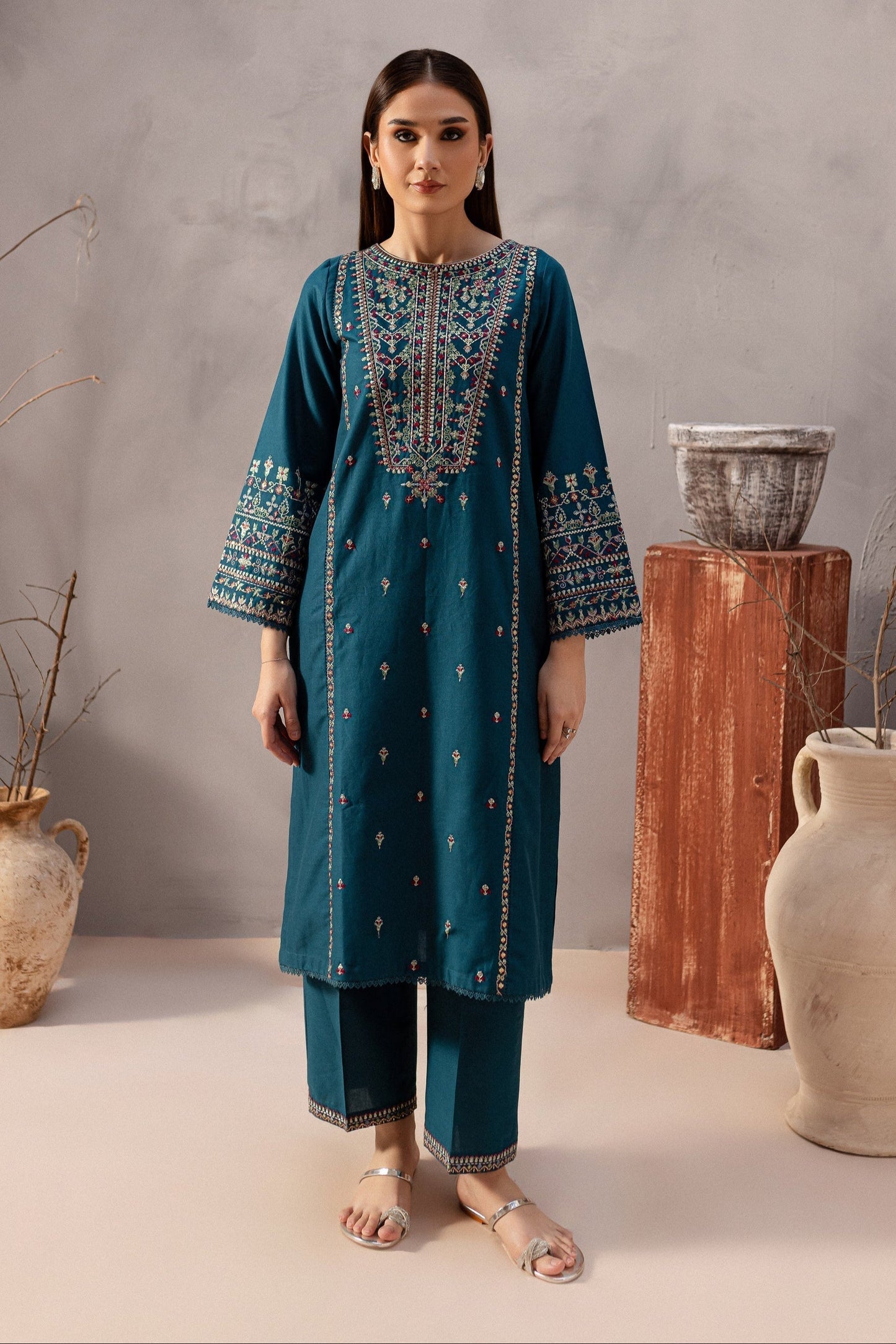 Batik - 2Pc Lawn Sequin Embroidered Shirt And Embroidered Trouser