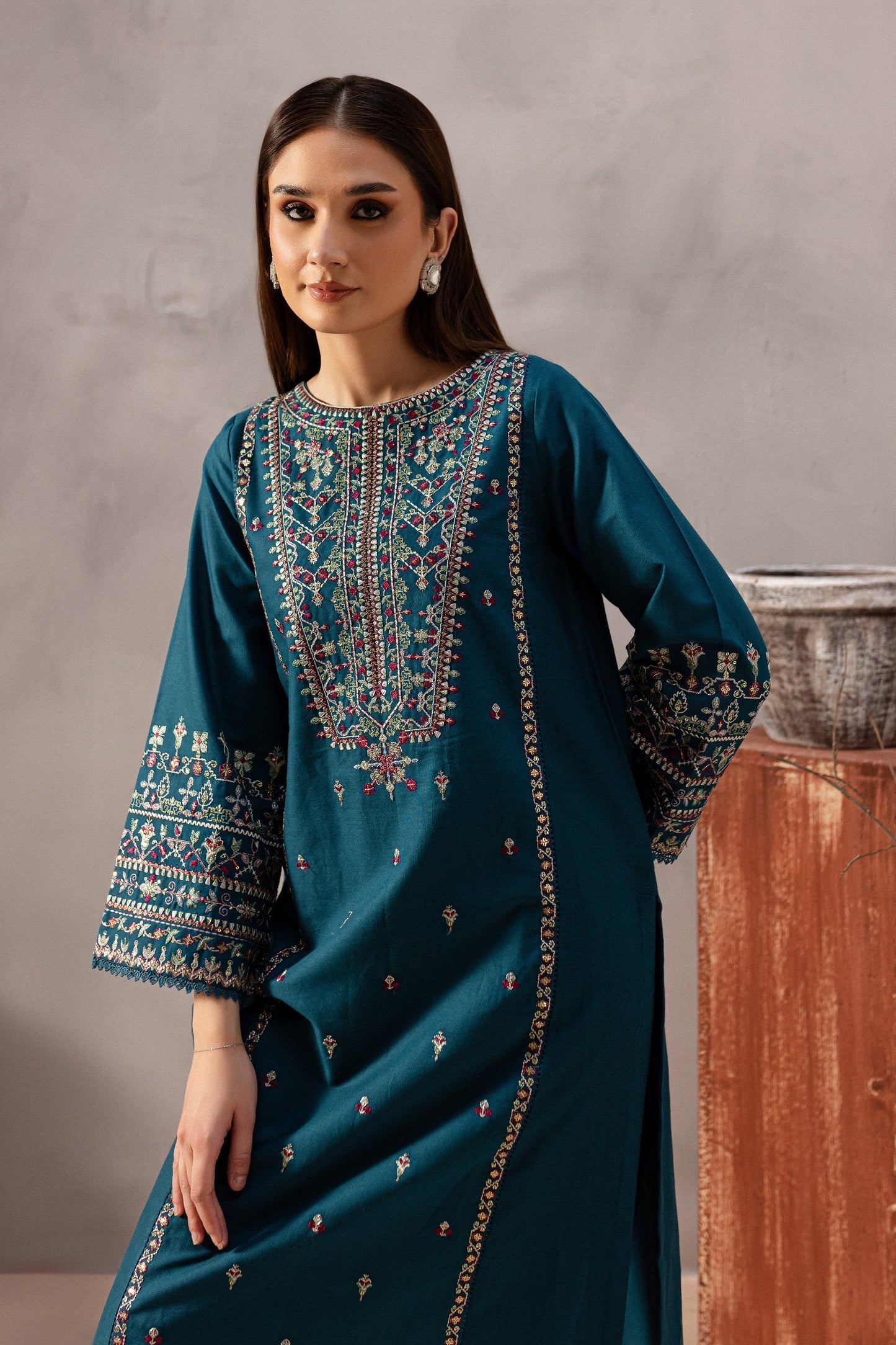 Batik - 2Pc Lawn Sequin Embroidered Shirt And Embroidered Trouser