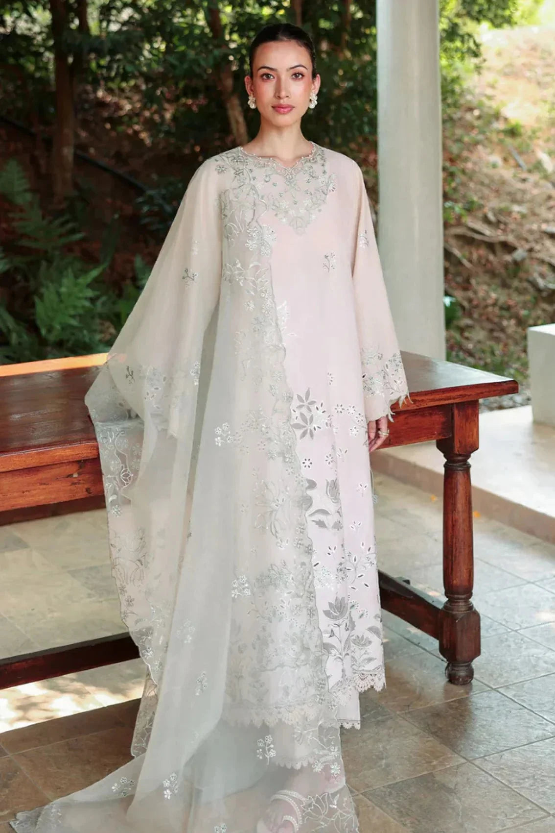 Cross Stitch - 3Pc Lawn Laserwork Embroidered Shirt With Organza Embroidered Dupatta And Trouser