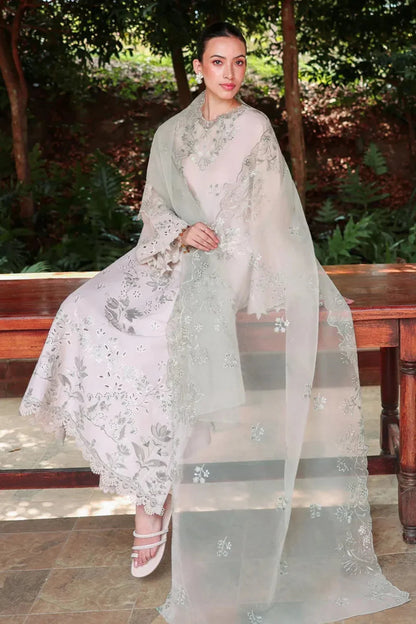 Cross Stitch - 3Pc Lawn Laserwork Embroidered Shirt With Organza Embroidered Dupatta And Trouser
