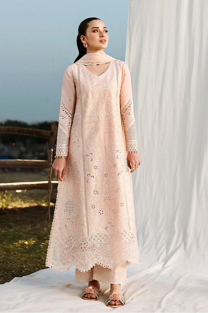 Azure - 3Pc Lawn Embroidered Shirt With Chiffon Embroidered Dupatta And Trouser