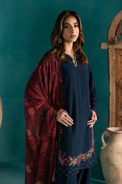 Batik - 3Pc Lawn Embroidered Shirt With Chiffon Printed Dupatta And Trouser