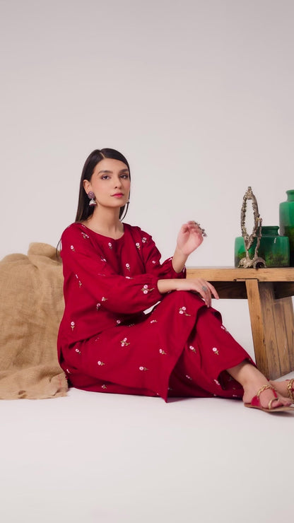 Batik - 2Pc Lawn Embroidered Shirt With Embroidered Trouser
