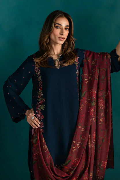Batik - 3Pc Lawn Embroidered Shirt With Chiffon Printed Dupatta And Trouser
