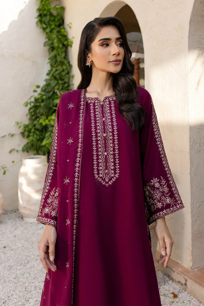 Batik - 3Pc Lawn Embroidered Shirt With Chiffon Embroidered Dupatta And Trouser