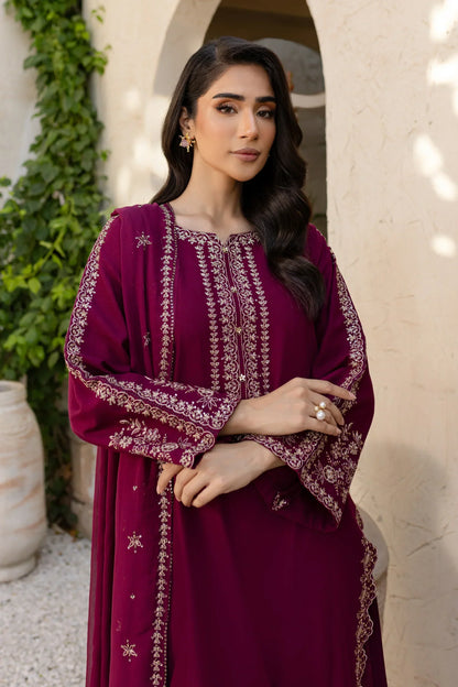 Batik - 3Pc Lawn Embroidered Shirt With Chiffon Embroidered Dupatta And Trouser