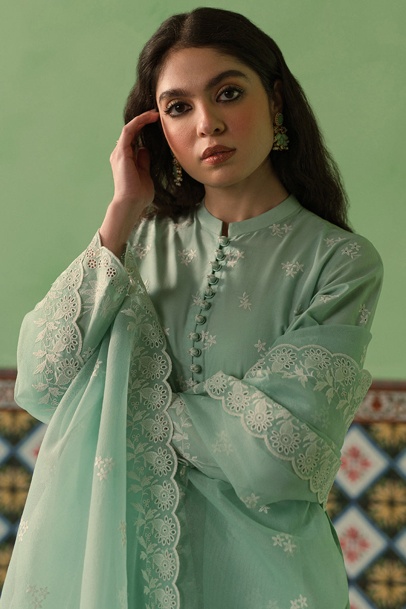 Cross Stitch - 3Pc Lawn Embroidered Shirt With Organza Embroidered Dupatta And Trouser