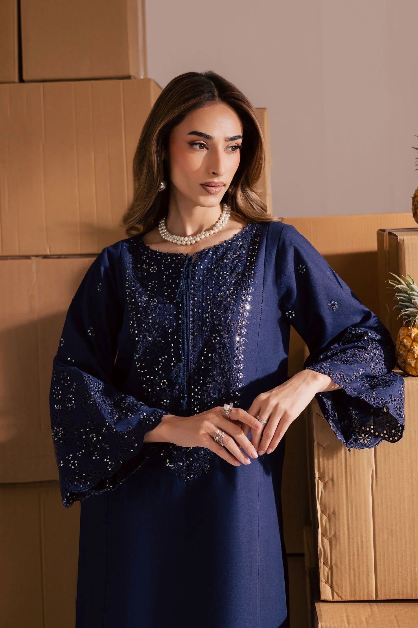 Batik - 2Pc Lawn Embroidered Shirt With Embroidered Trouser