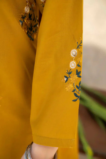 Baroque - 3Pc Lawn Embroidered Shirt With Chiffon Embroidered Dupatta And Trouser