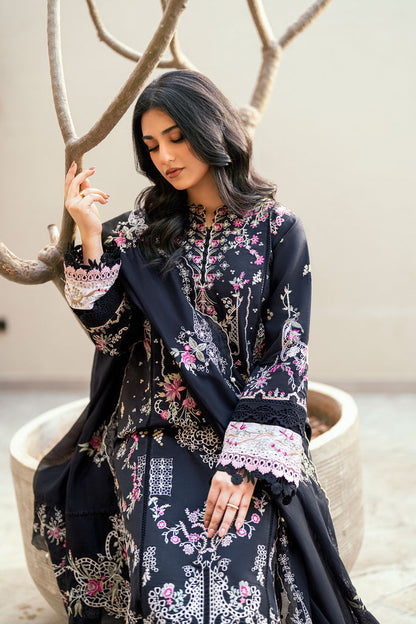 Florent - 3Pc Lawn Embroidered Shirt With Cotton Net Embroidered Dupatta And Trouser