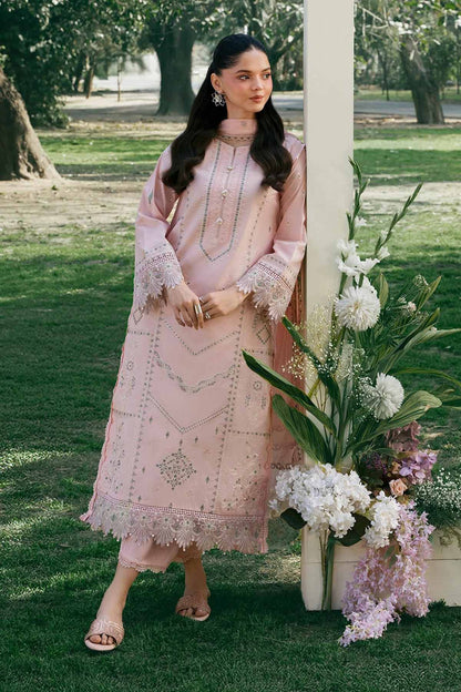 Garnet - 3Pc Lawn Embroidered Shirt With Khaddi Net Embroidered Dupatta And Trouser