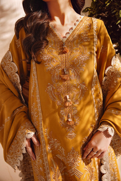 Florent - 3Pc Lawn Embroidered Shirt With Chiffon Embroidered Dupatta And Trouser