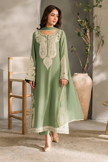 Batik - 3Pc Lawn Embroidered Shirt With Chiffon Dupatta And Trouser