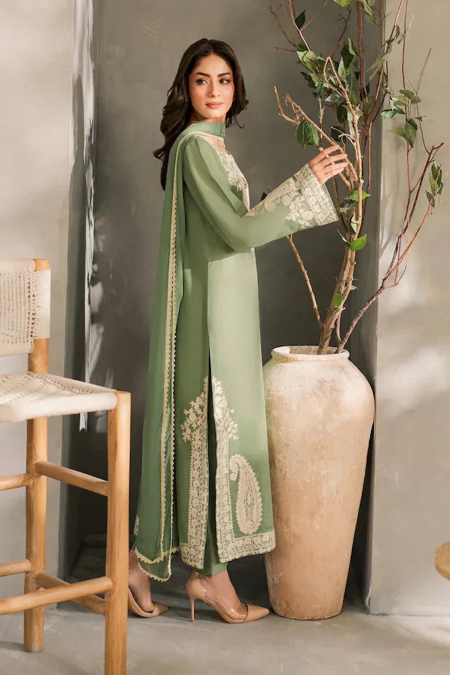 Batik - 3Pc Lawn Embroidered Shirt With Chiffon Dupatta And Trouser