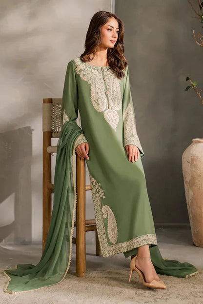 Batik - 3Pc Lawn Embroidered Shirt With Chiffon Dupatta And Trouser