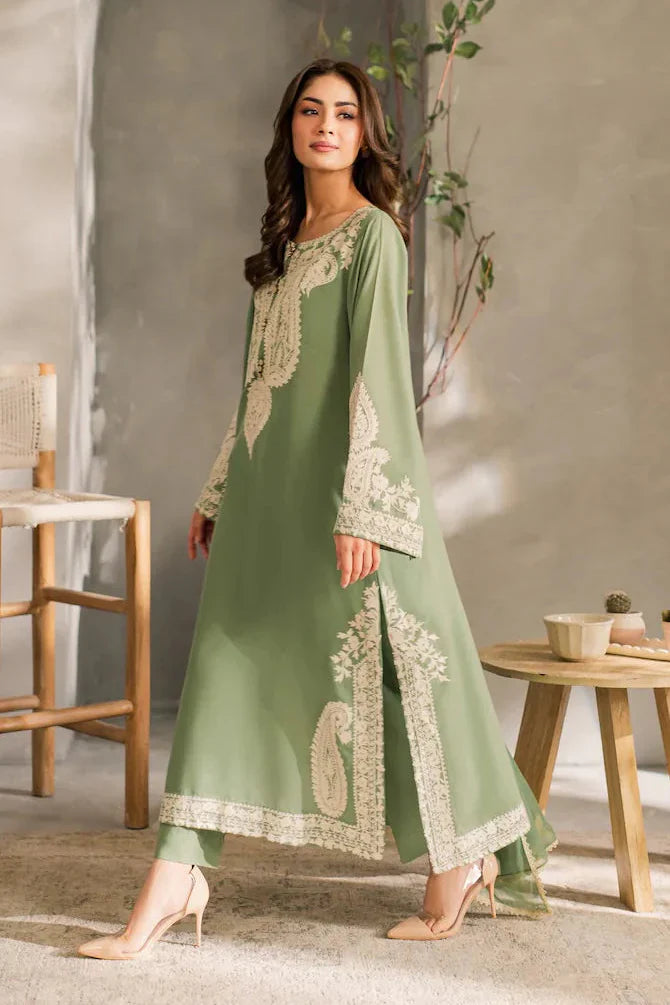 Batik - 3Pc Lawn Embroidered Shirt With Chiffon Dupatta And Trouser