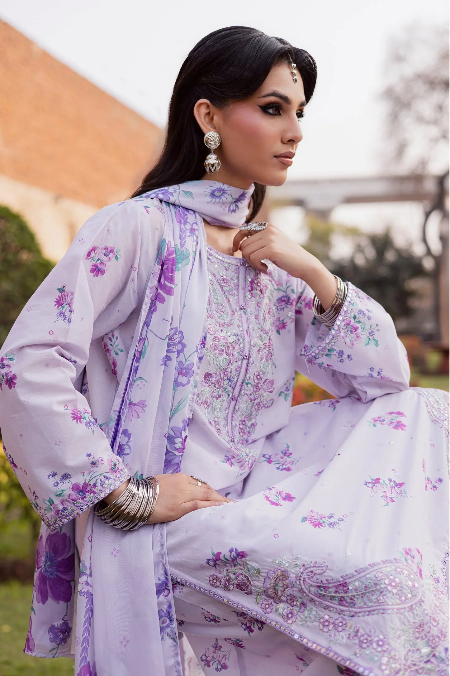 Batik - 3Pc Lawn Printed Shirt With Silk Printed Dupatta And Trouser