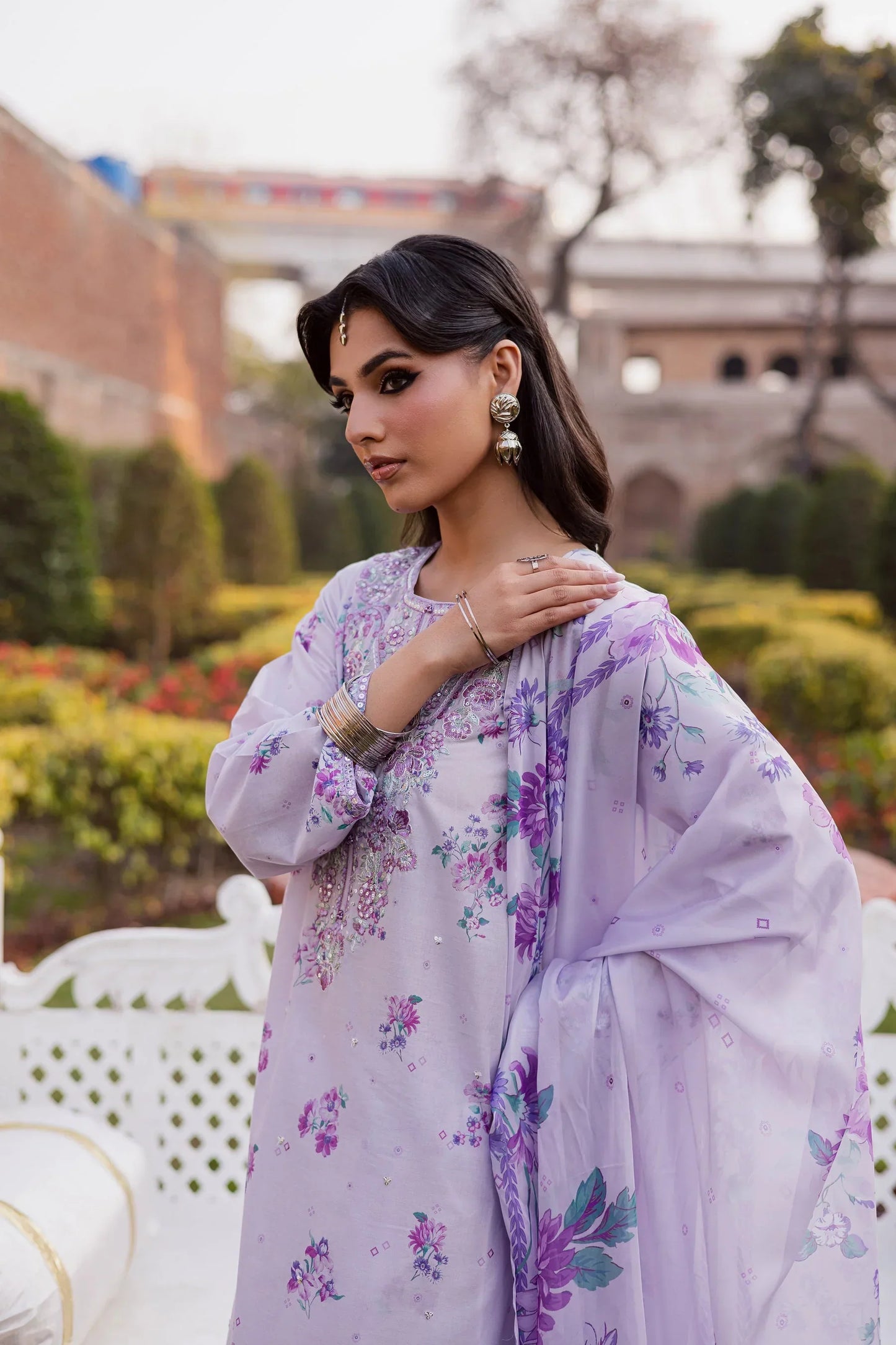 Batik - 3Pc Lawn Printed Shirt With Silk Printed Dupatta And Trouser