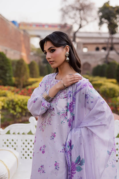 Batik - 3Pc Lawn Printed Shirt With Silk Printed Dupatta And Trouser