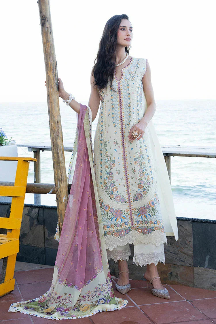 Fiona - 3Pc Lawn Embroidered Shirt With Chiffon Printed Dupatta And Trouser