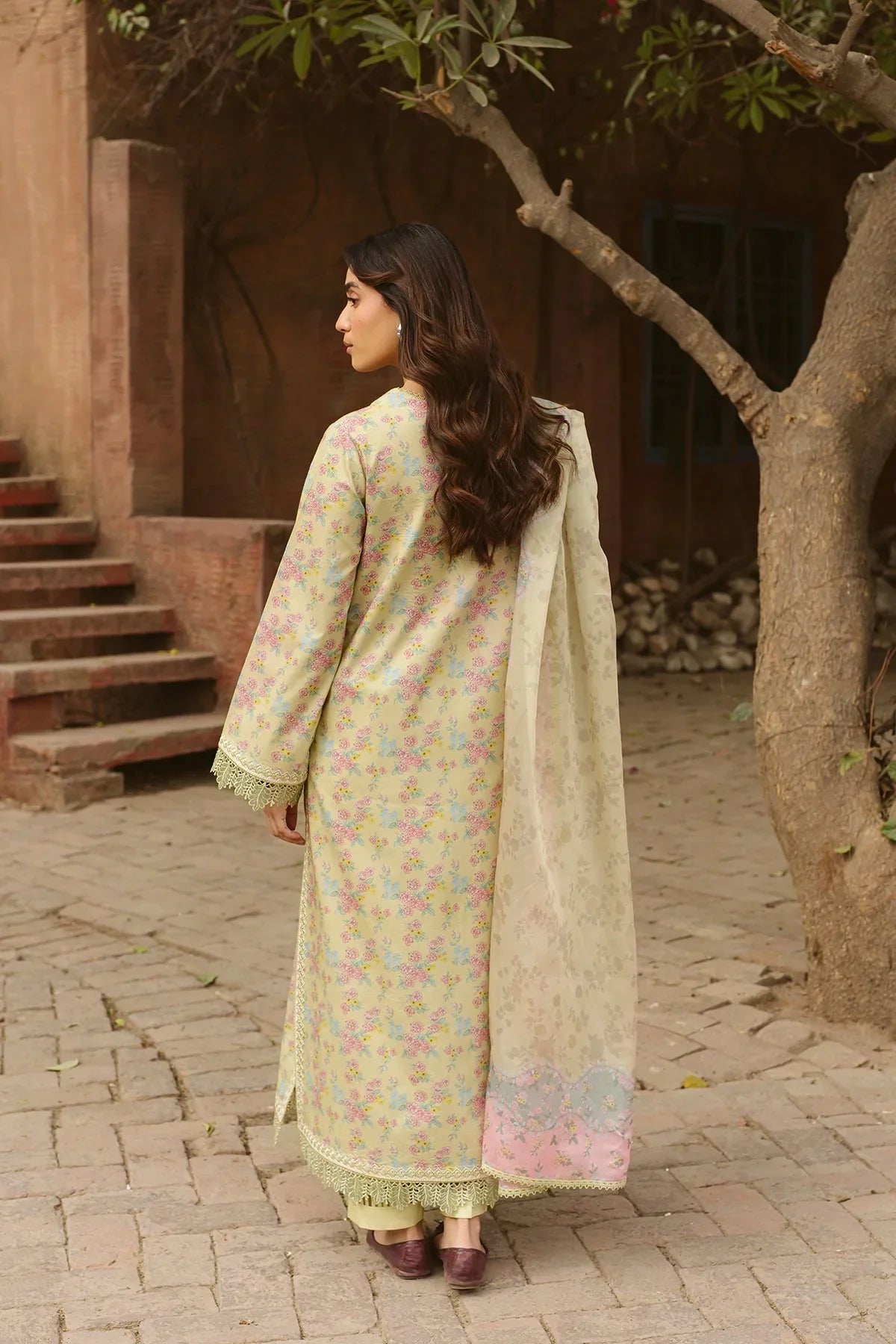 Ayzel - 3Pc Lawn Printed Shirt With Silk Printed Dupatta And Trouser