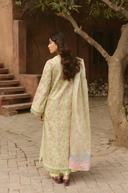 Ayzel - 3Pc Lawn Printed Shirt With Silk Printed Dupatta And Trouser