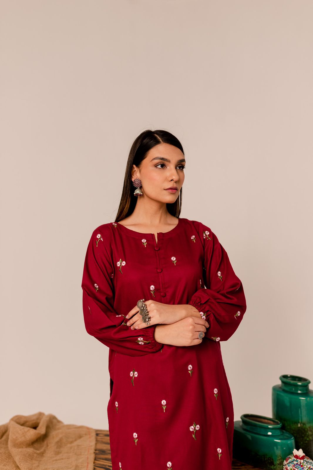 Batik - 2Pc Lawn Embroidered Shirt With Embroidered Trouser
