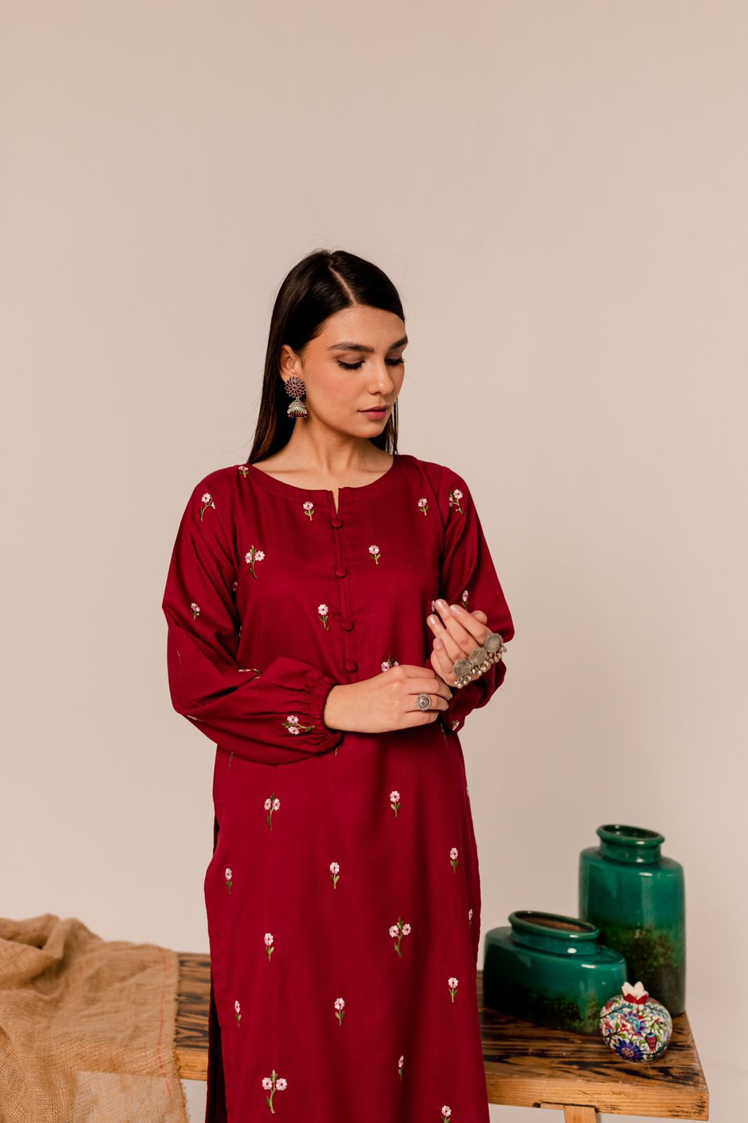 Batik - 2Pc Lawn Embroidered Shirt With Embroidered Trouser