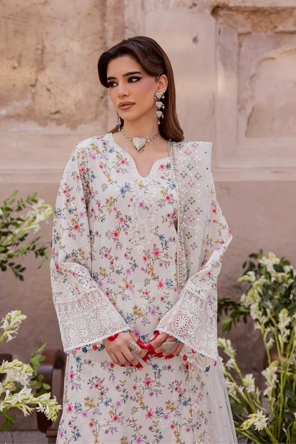 Batik - 3Pc Lawn Printed Shirt With Organza Embroidered Dupatta And Trouser