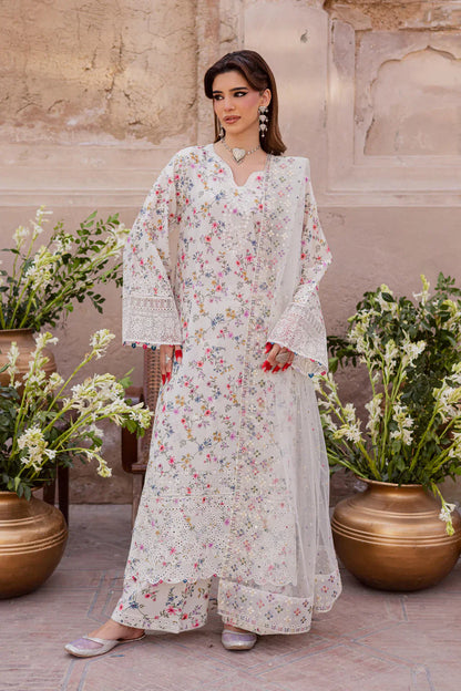Batik - 3Pc Lawn Printed Shirt With Organza Embroidered Dupatta And Trouser