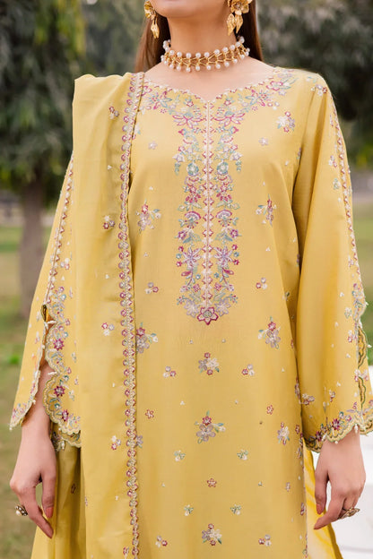 Batik - 3Pc Lawn Embroidered Shirt With Khaddi Net Embroidered Dupatta And Trouser