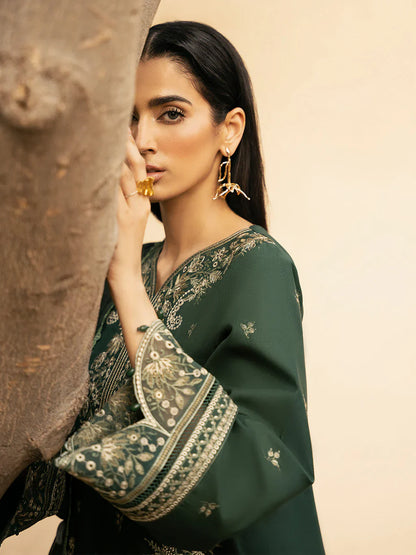 Izel - 3Pc Lawn Embroidered Shirt With Chiffon Printed Dupatta And Trouser